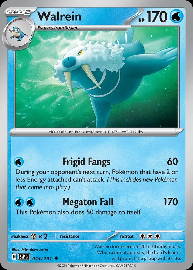 Walrein — Surging Sparks 45 Pokémon card