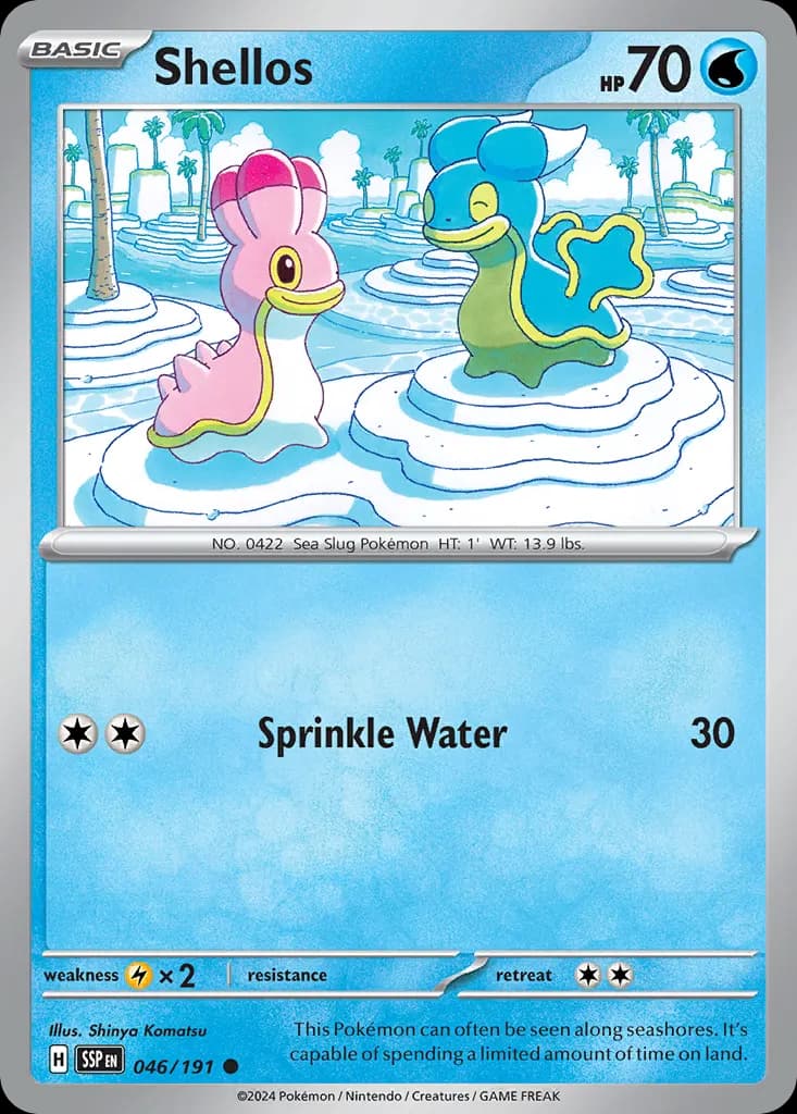 Shellos — Surging Sparks 46 Pokémon card