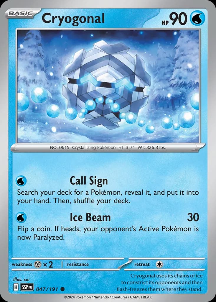 Cryogonal — Surging Sparks 47 Pokémon card