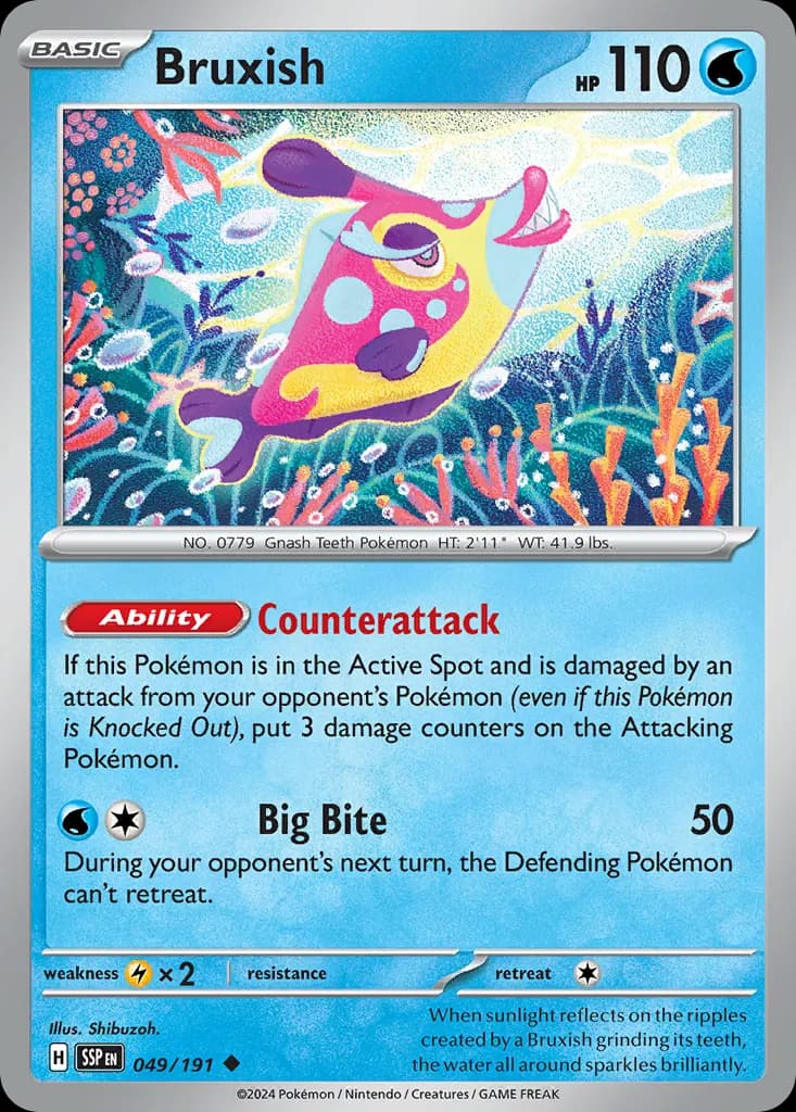 Bruxish — Surging Sparks 49 Pokémon card