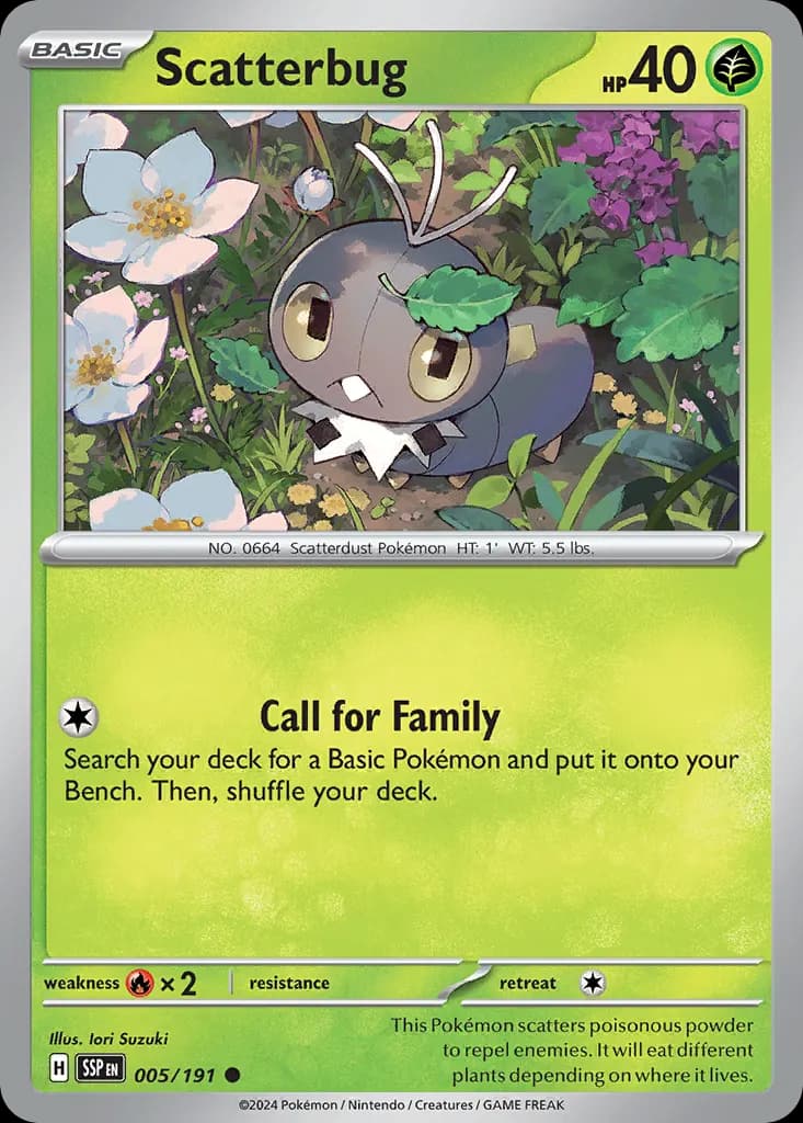 Scatterbug — Surging Sparks 5 Pokémon card