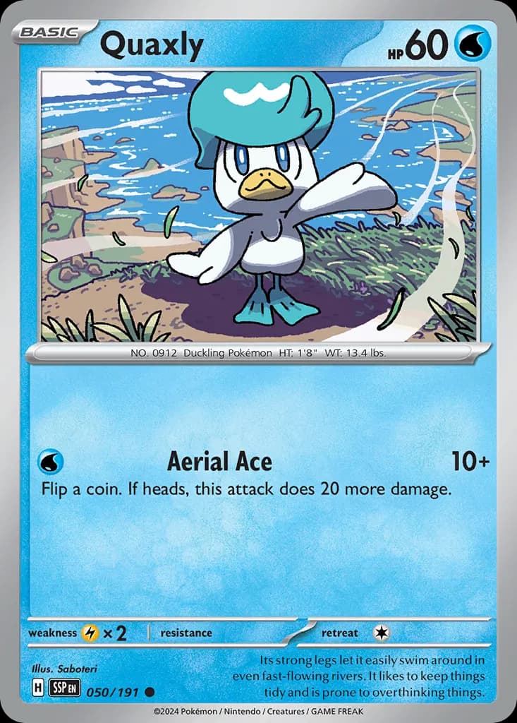 Quaxly — Surging Sparks 50 Pokémon card