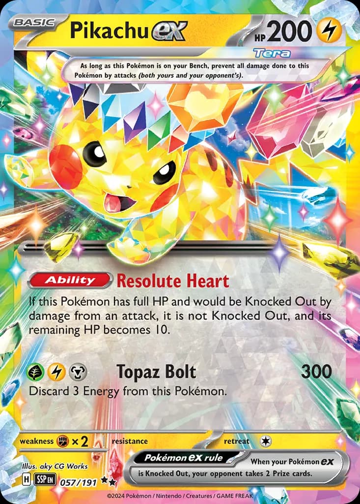 Pikachu ex — Surging Sparks 57 Pokémon card