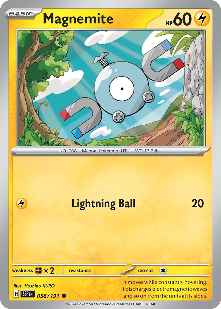 Magnemite — Surging Sparks 58 Pokémon card