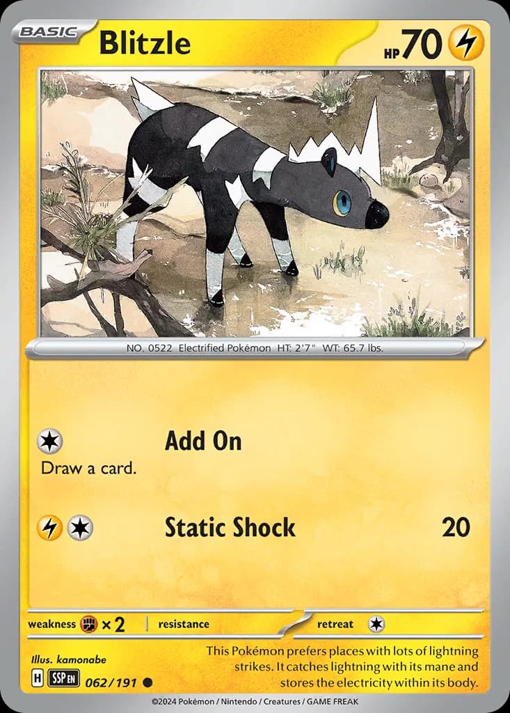 Blitzle — Surging Sparks 62 Pokémon card