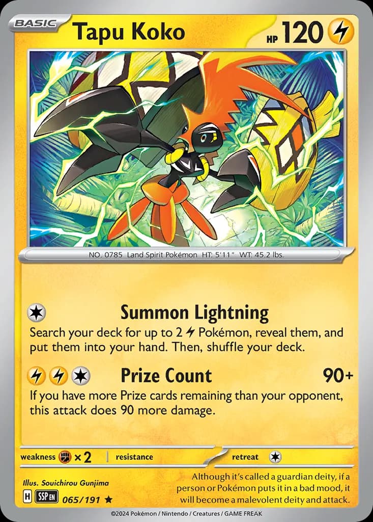 Tapu Koko — Surging Sparks 65 Pokémon card