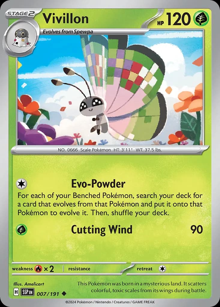 Vivillon — Surging Sparks 7 Pokémon card
