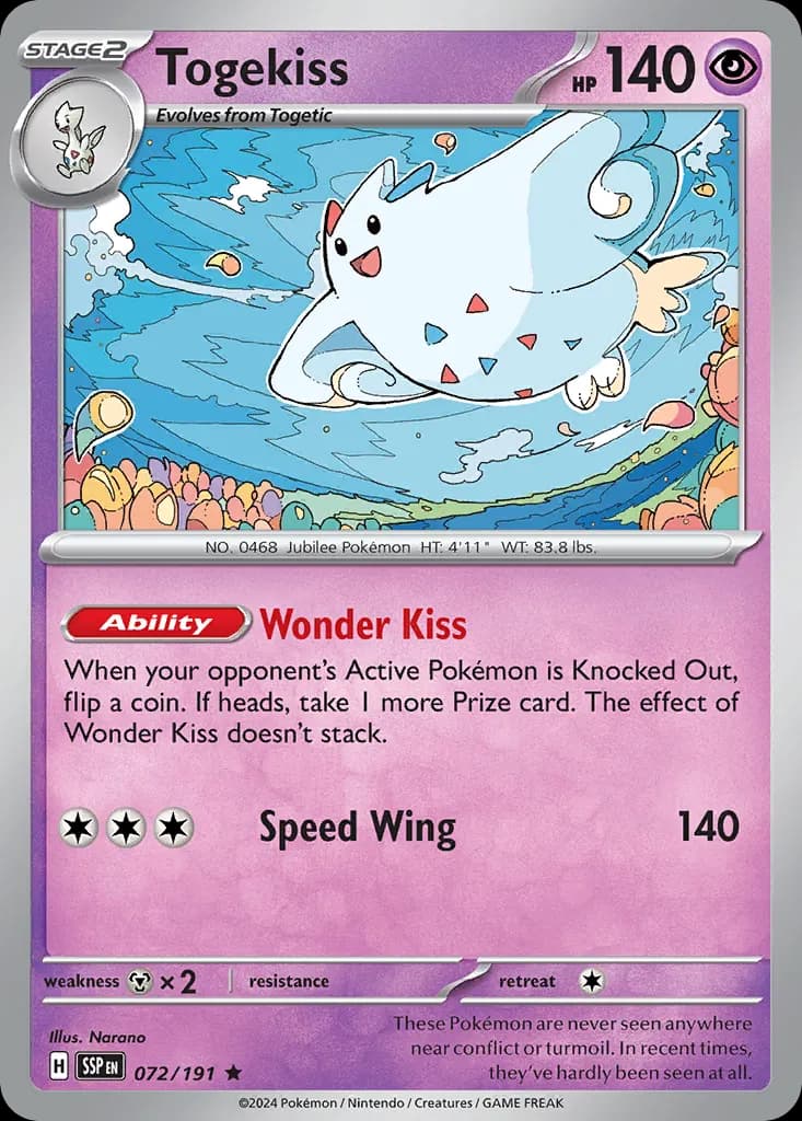 Togekiss — Surging Sparks 72 Pokémon card