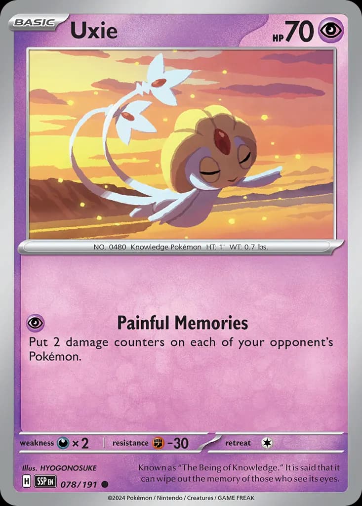 Uxie — Surging Sparks 78 Pokémon card
