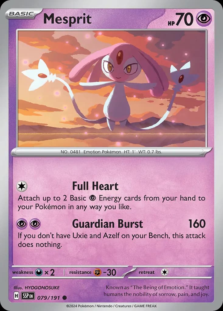 Mesprit — Surging Sparks 79 Pokémon card