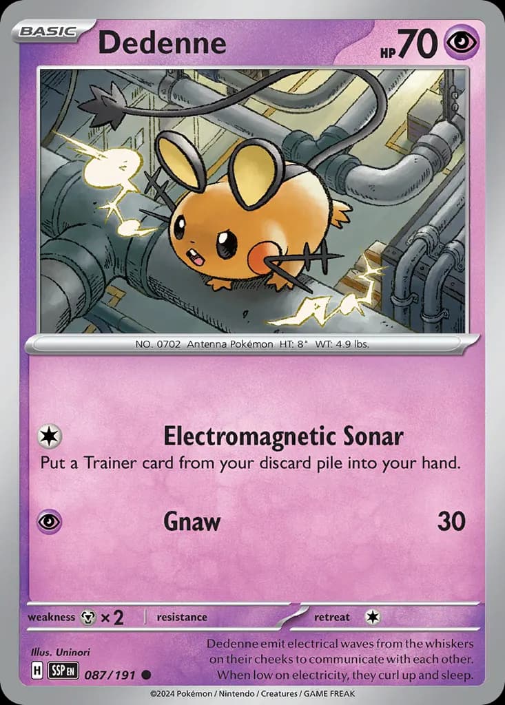Dedenne — Surging Sparks 87 Pokémon card