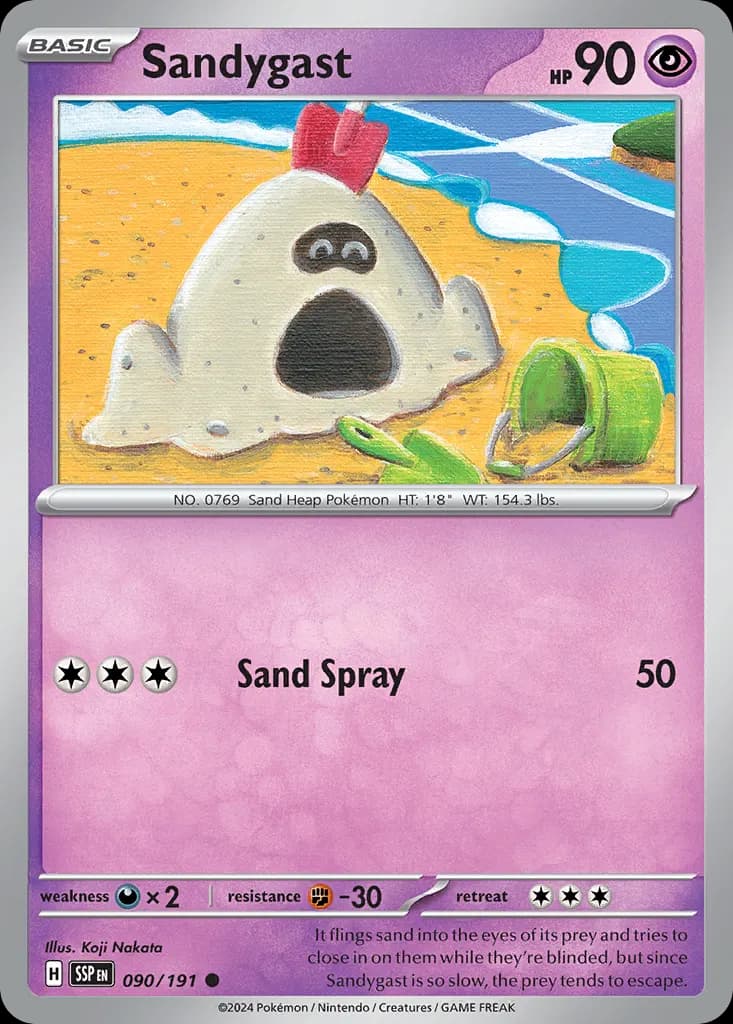 Sandygast — Surging Sparks 90 Pokémon card