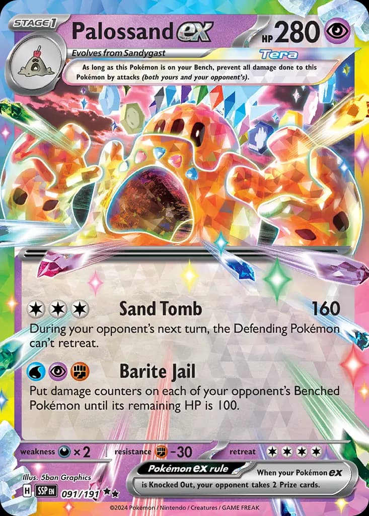 Palossand ex — Surging Sparks 91 Pokémon card