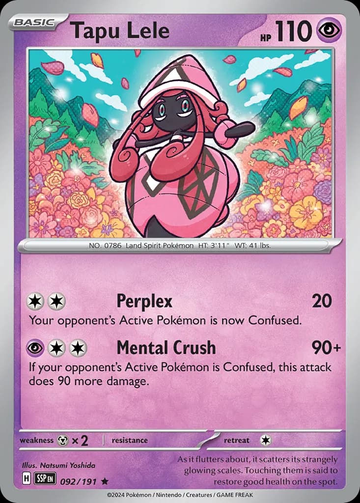Tapu Lele — Surging Sparks 92 Pokémon card