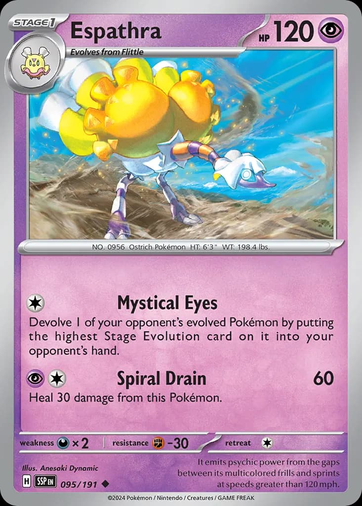 Espathra — Surging Sparks 95 Pokémon card