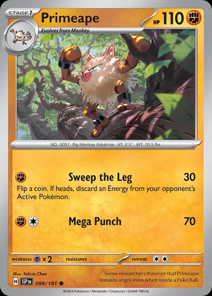 Primeape — Surging Sparks 99 Pokémon card