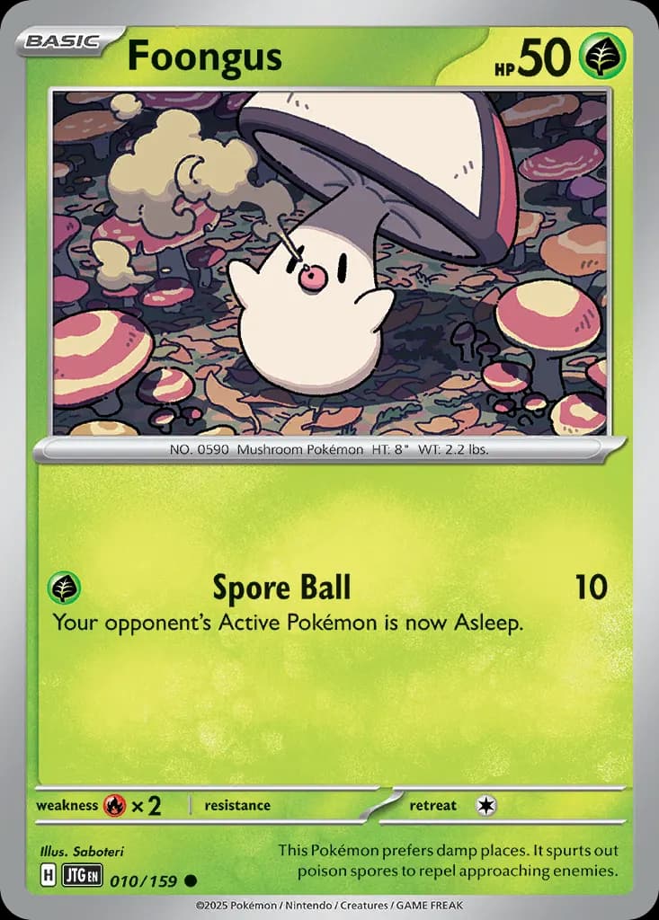 Foongus — Journey Together 10 Pokémon card