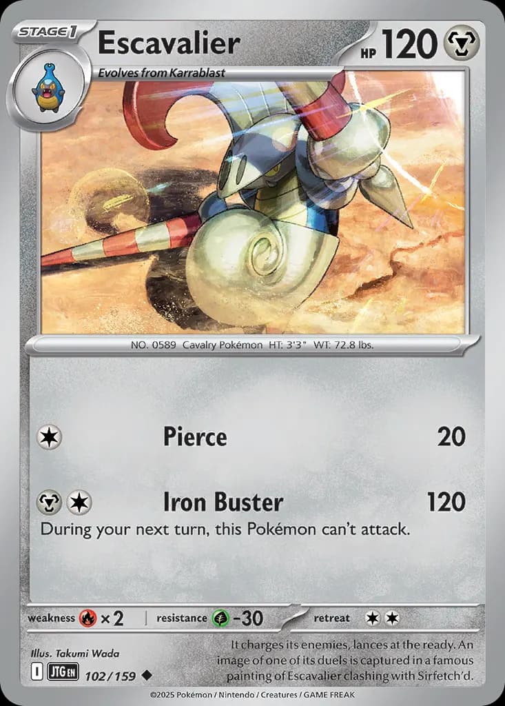 Escavalier — Journey Together 102 Pokémon card
