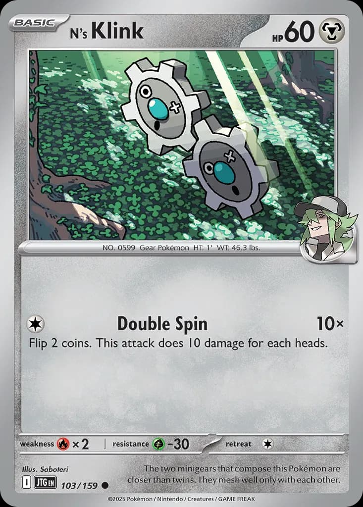 N's Klink — Journey Together 103 Pokémon card
