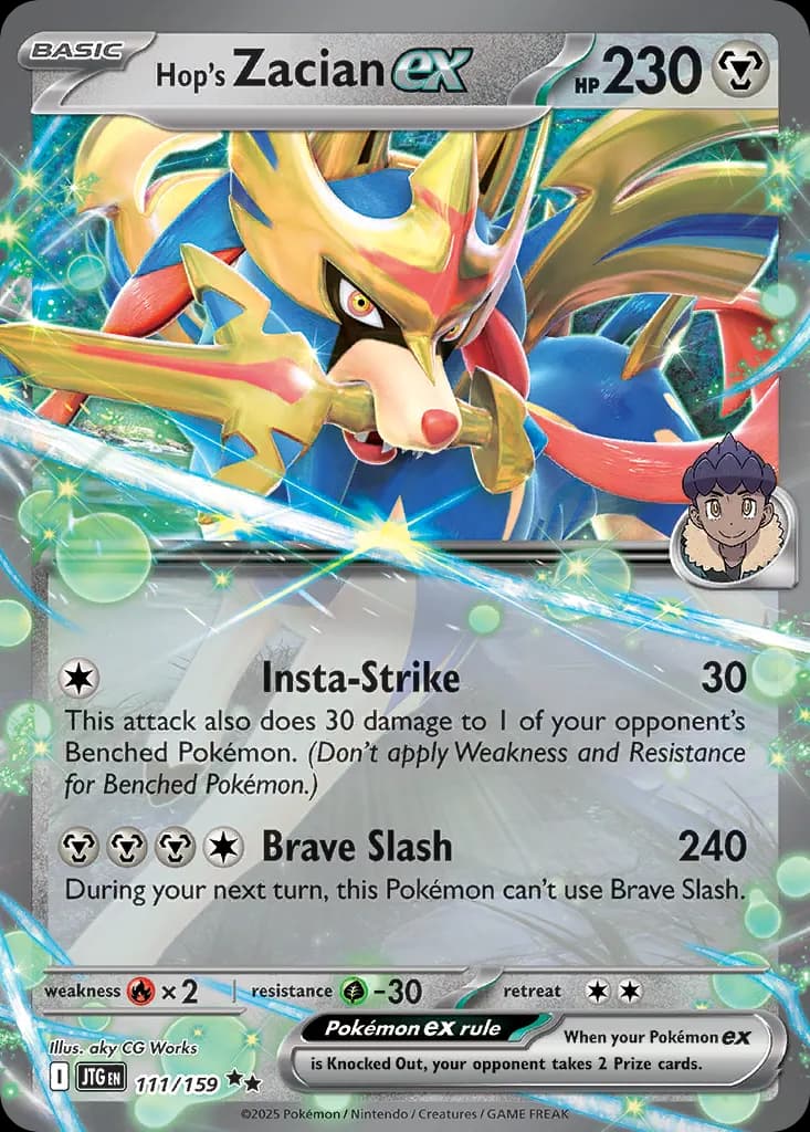 Hop's Zacian ex — Journey Together 111 Pokémon card