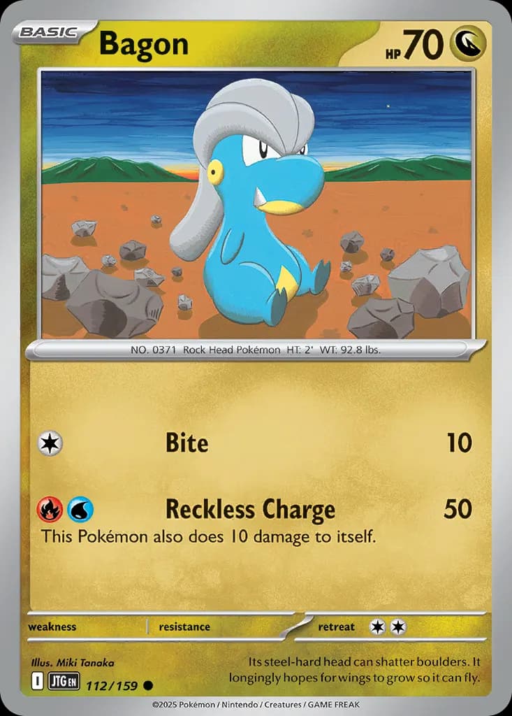 Bagon — Journey Together 112 Pokémon card