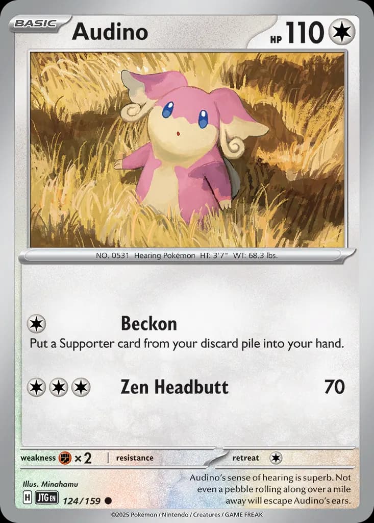 Audino — Journey Together 124 Pokémon card