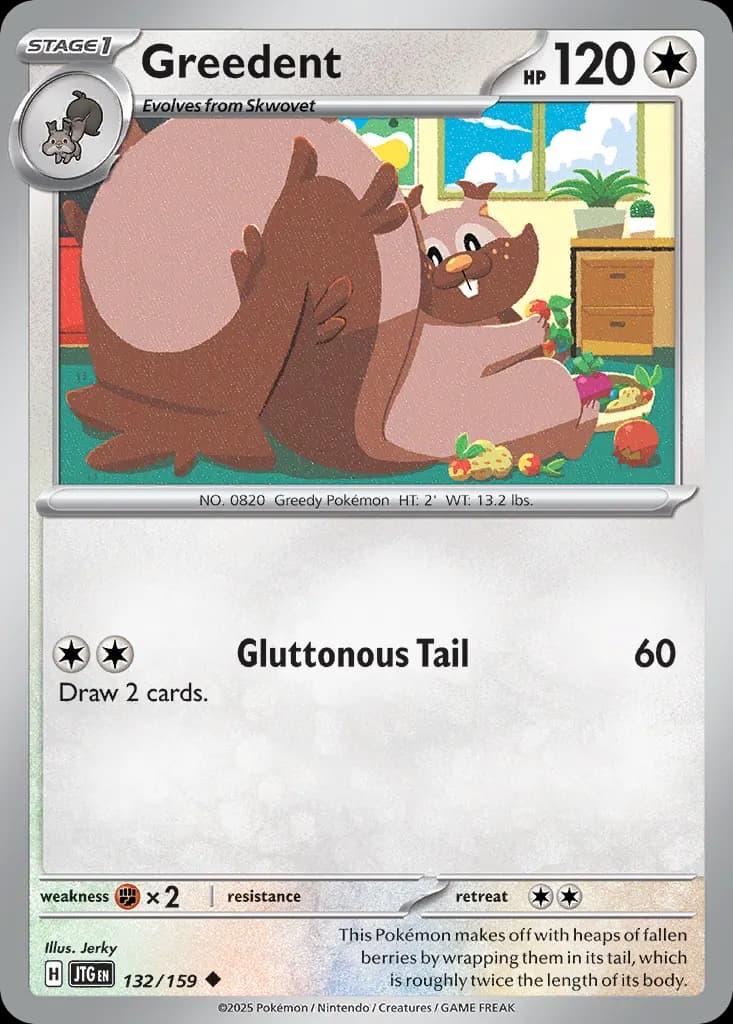 Greedent — Journey Together 132 Pokémon card