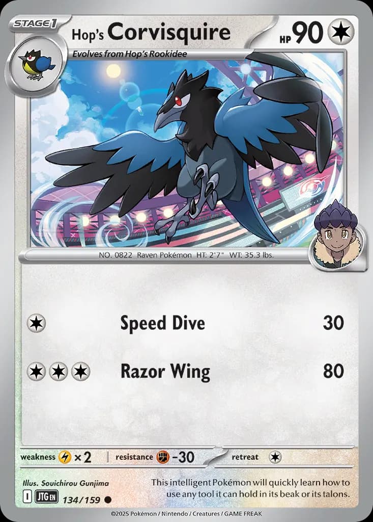 Hop's Corvisquire — Journey Together 134 Pokémon card