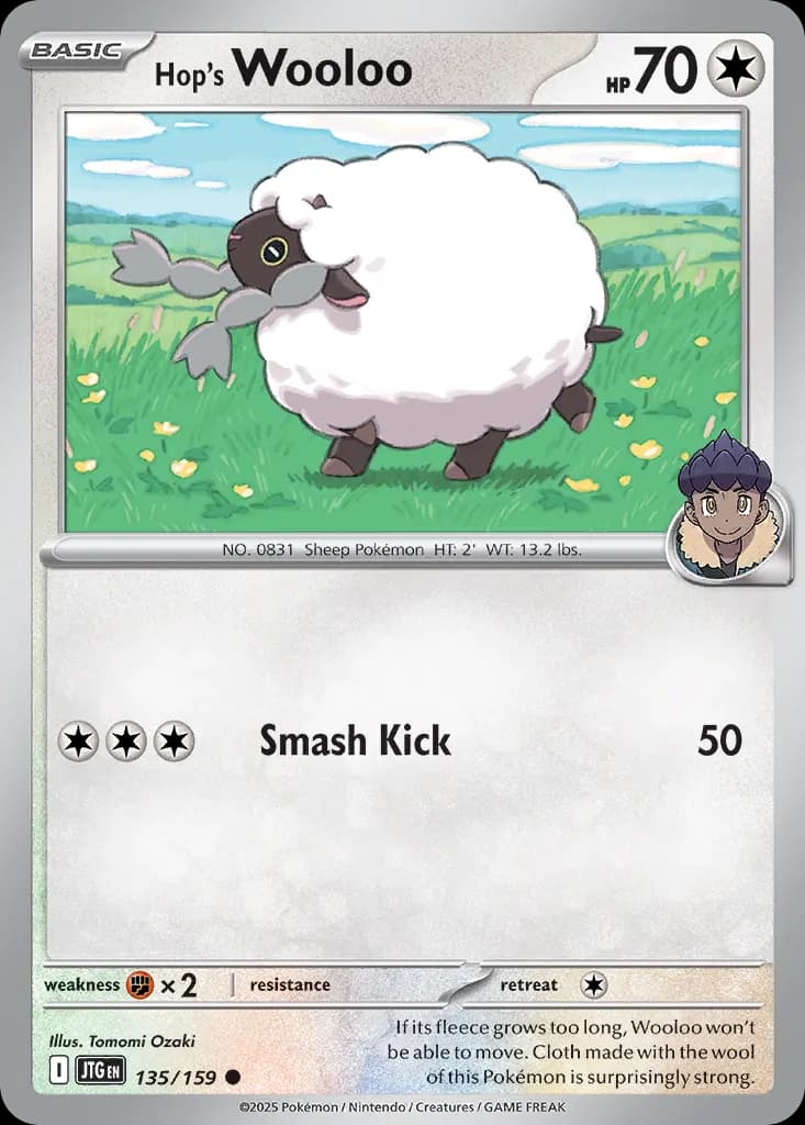 Hop's Wooloo — Journey Together 135 Pokémon card