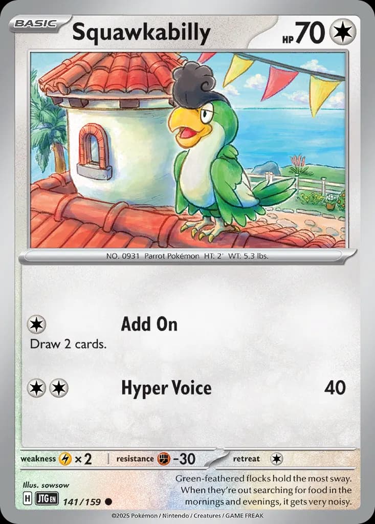 Squawkabilly — Journey Together 141 Pokémon card