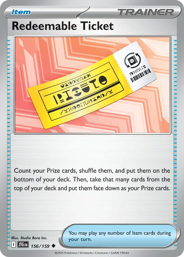 Redeemable Ticket — Journey Together 156 Pokémon card