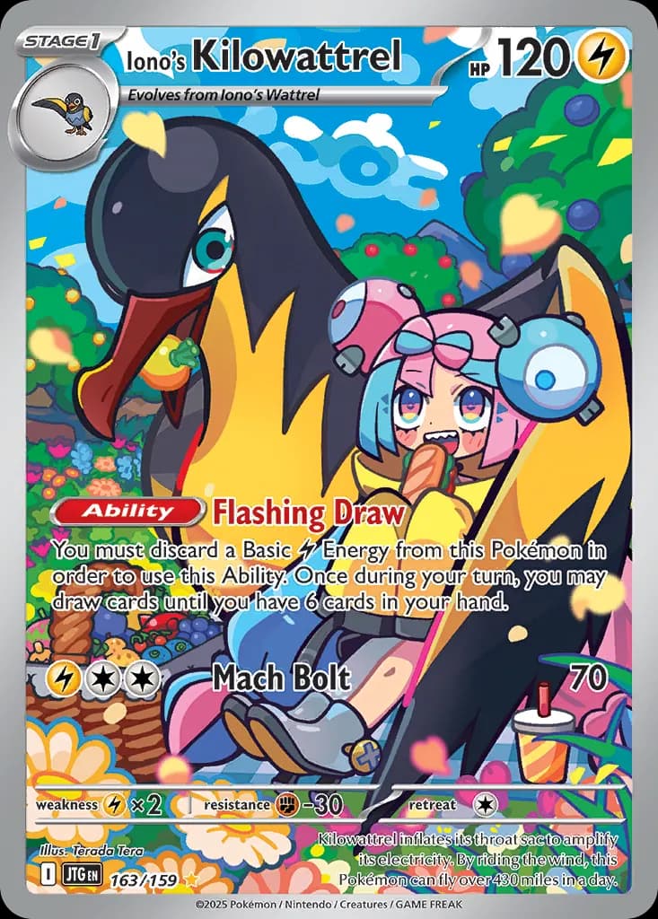 Iono's Kilowattrel — Journey Together 163 Pokémon card