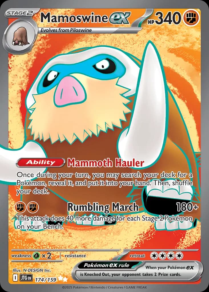 Mamoswine ex — Journey Together 174 Pokémon card