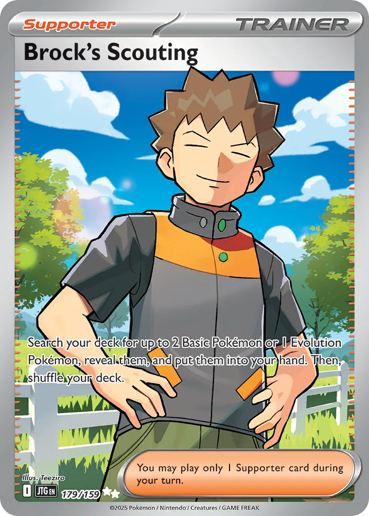 Brock's Scouting — Journey Together 179 Pokémon card