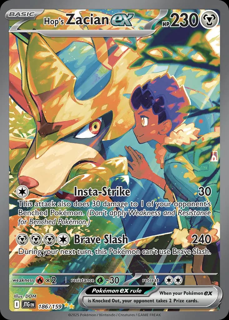 Hop's Zacian ex — Journey Together 186 Pokémon card