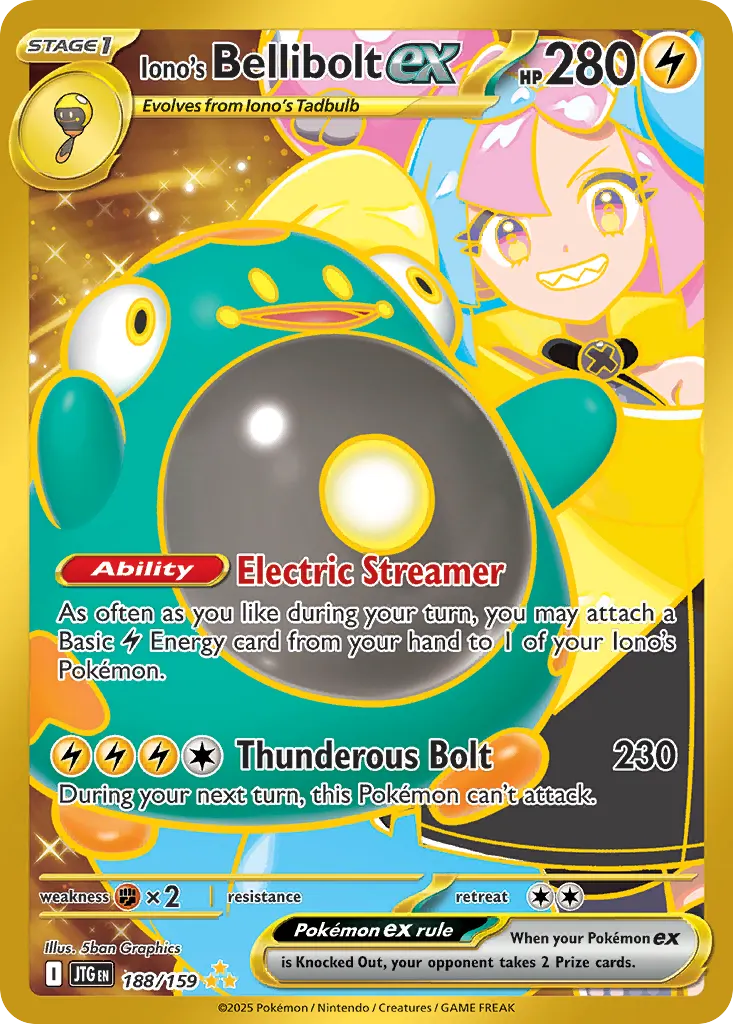 Iono's Bellibolt ex — Journey Together 188 Pokémon card