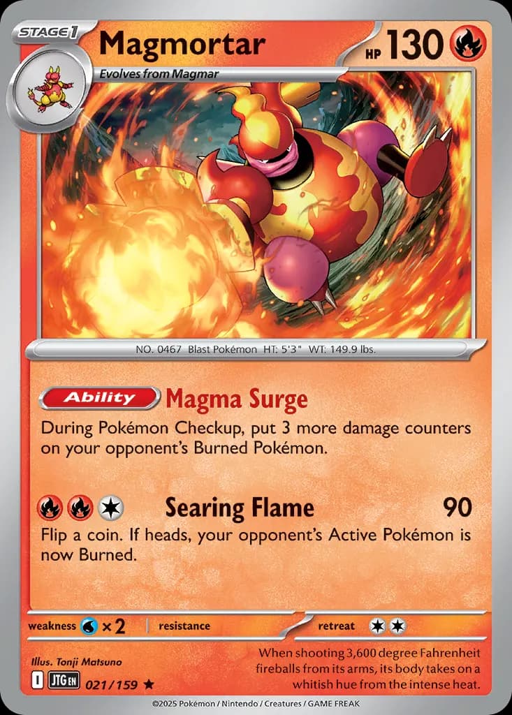 Magmortar — Journey Together 21 Pokémon card