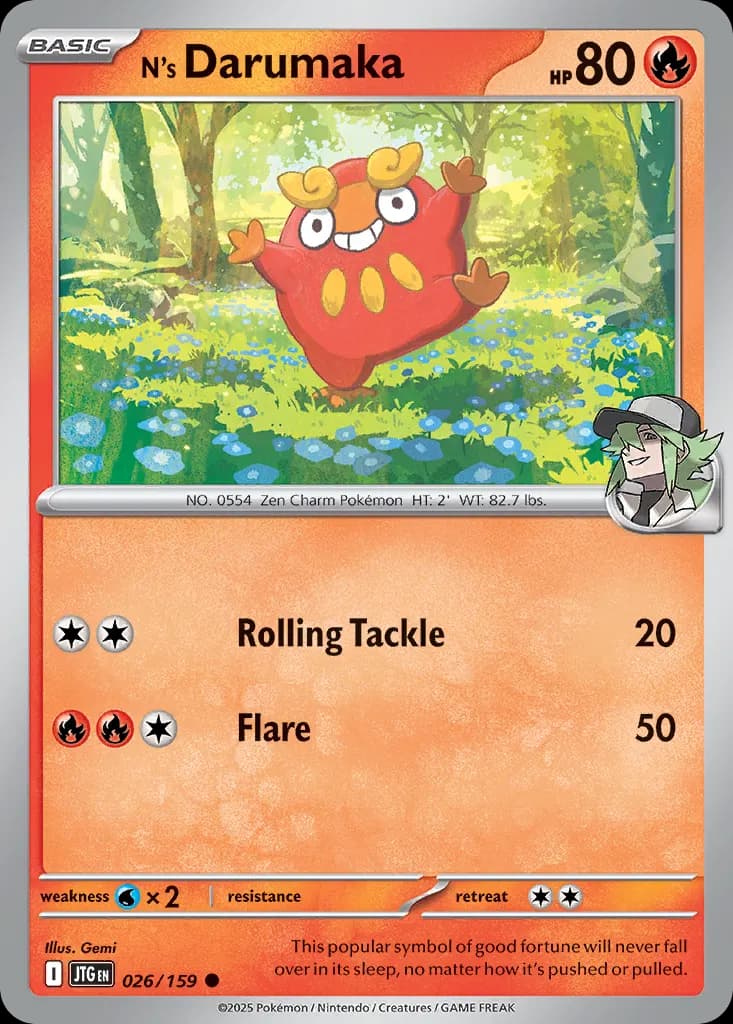 N's Darumaka — Journey Together 26 Pokémon card