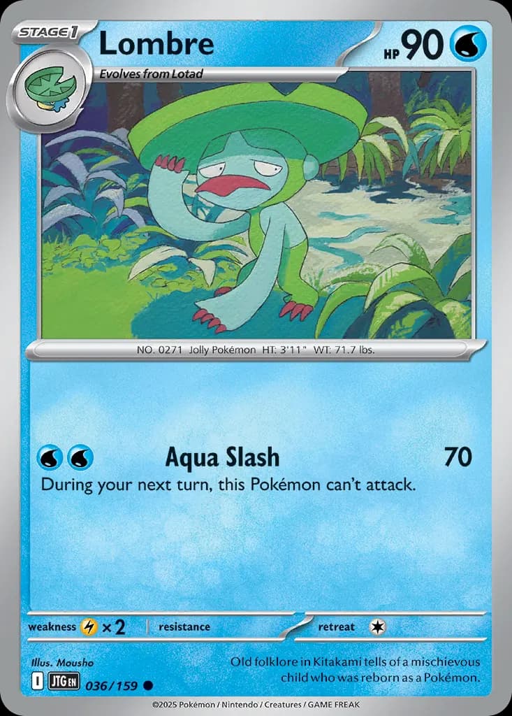 Lombre — Journey Together 36 Pokémon card