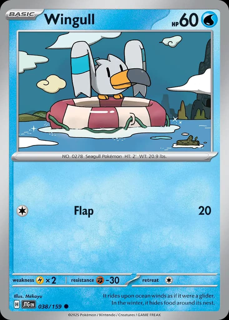 Wingull — Journey Together 38 Pokémon card