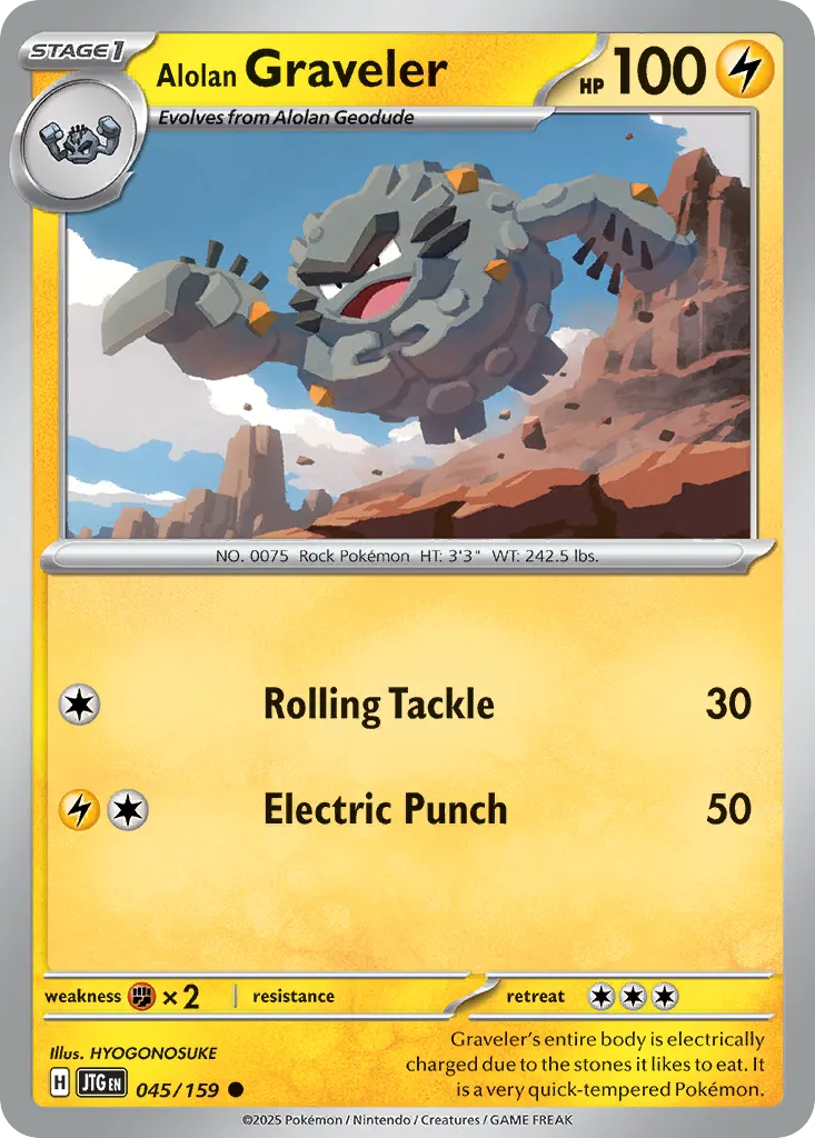 Alolan Graveler — Journey Together 45 Pokémon card