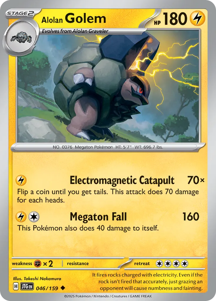 Alolan Golem — Journey Together 46 Pokémon card