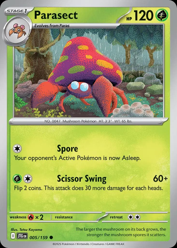 Parasect — Journey Together 5 Pokémon card