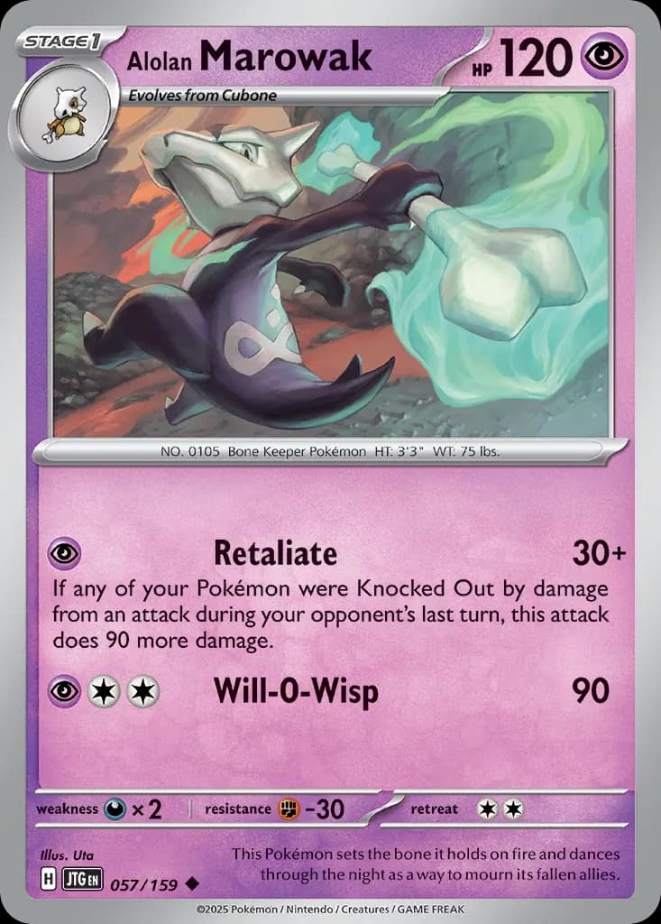 Alolan Marowak — Journey Together 57 Pokémon card