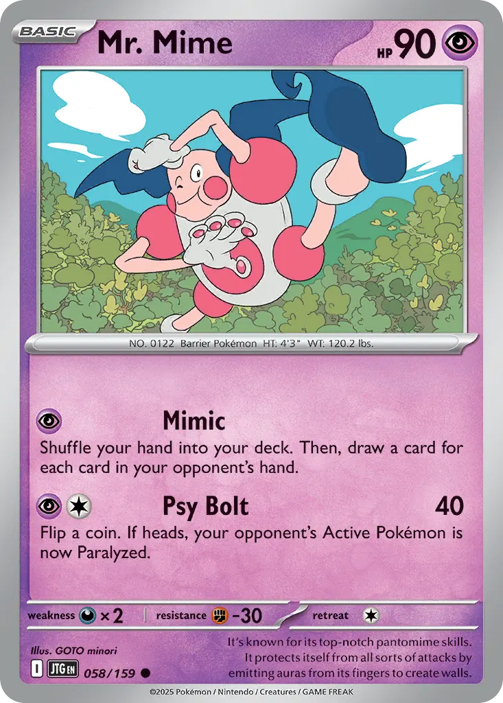 Mr. Mime — Journey Together 58 Pokémon card