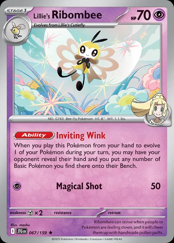 Lillie's Ribombee — Journey Together 67 Pokémon card