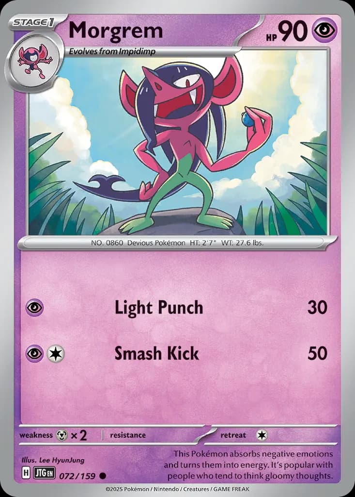 Morgrem — Journey Together 72 Pokémon card