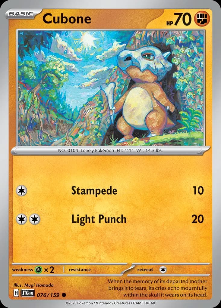 Cubone — Journey Together 76 Pokémon card