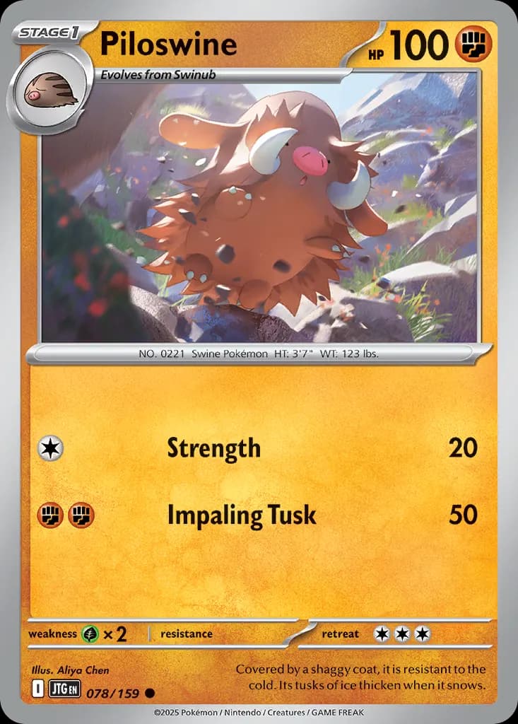 Piloswine — Journey Together 78 Pokémon card