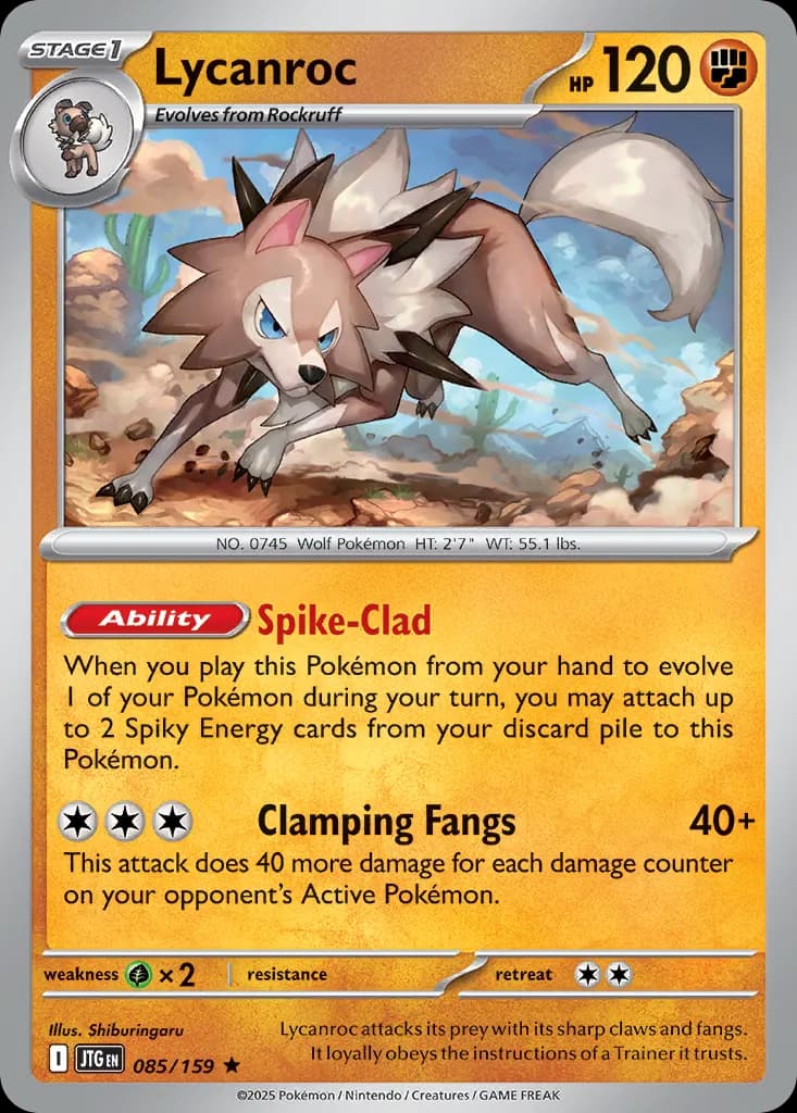 Lycanroc — Journey Together 85 Pokémon card